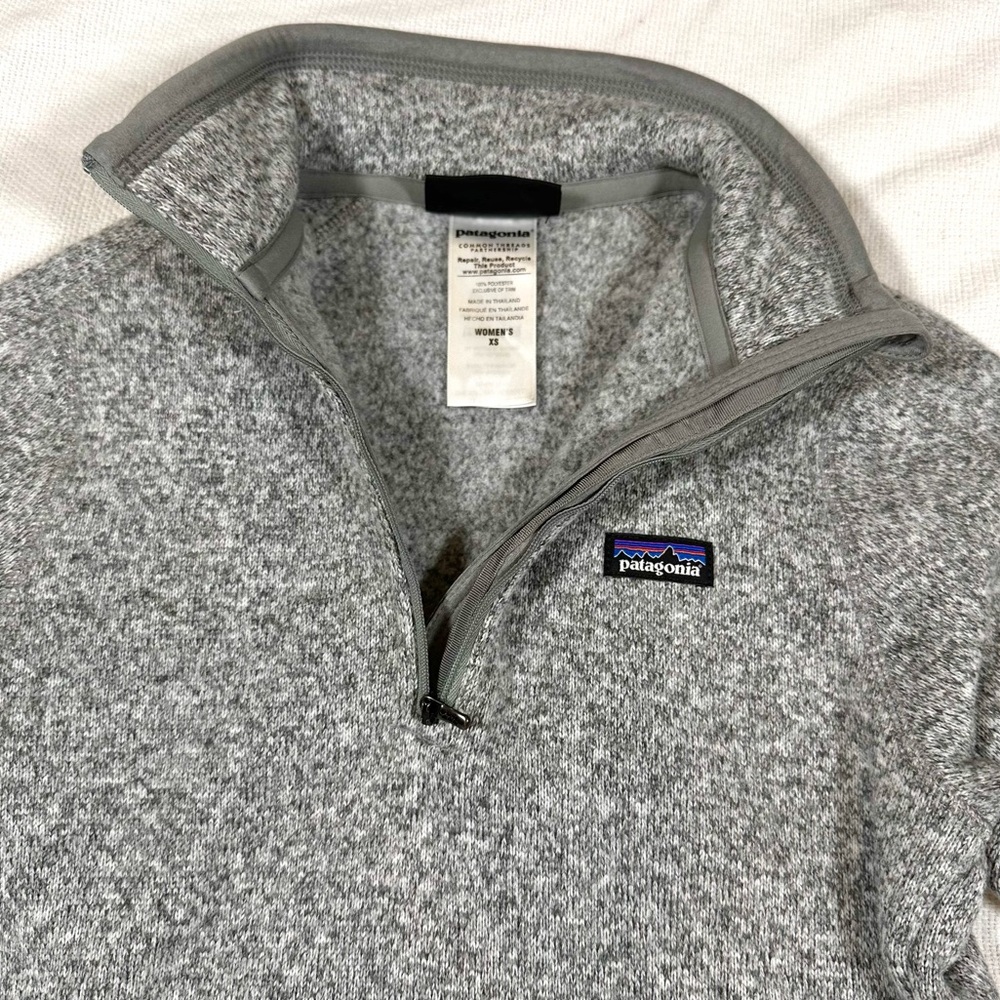 PATAGONIA Better Sweater Gray Quarter Zip Pullover XS - Picture 5 of 7